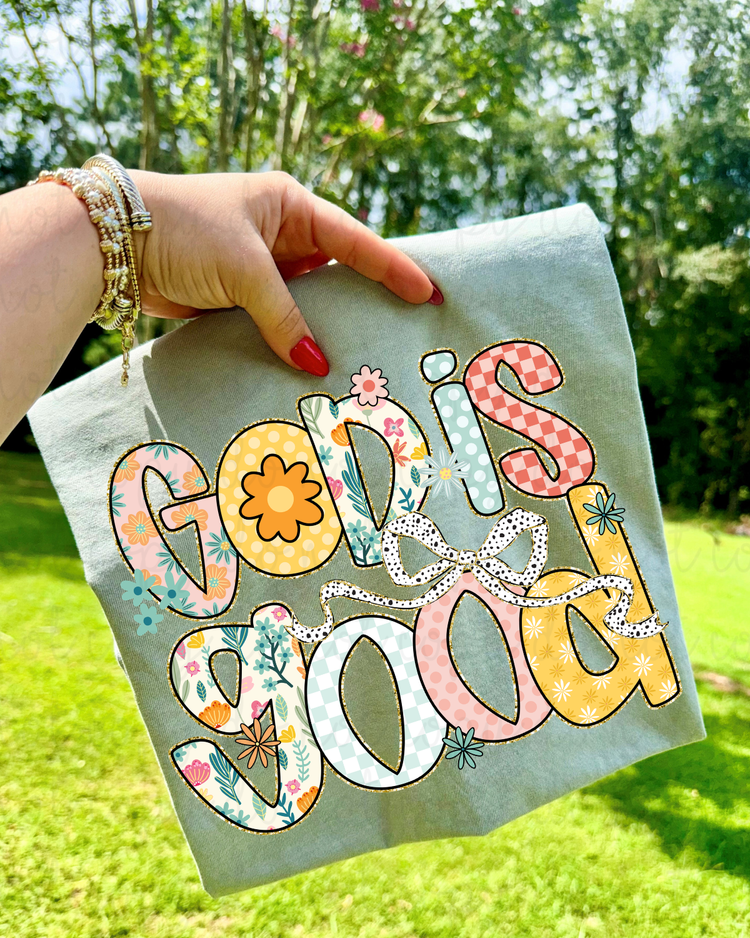 Floral God Is Good DTF Transfer