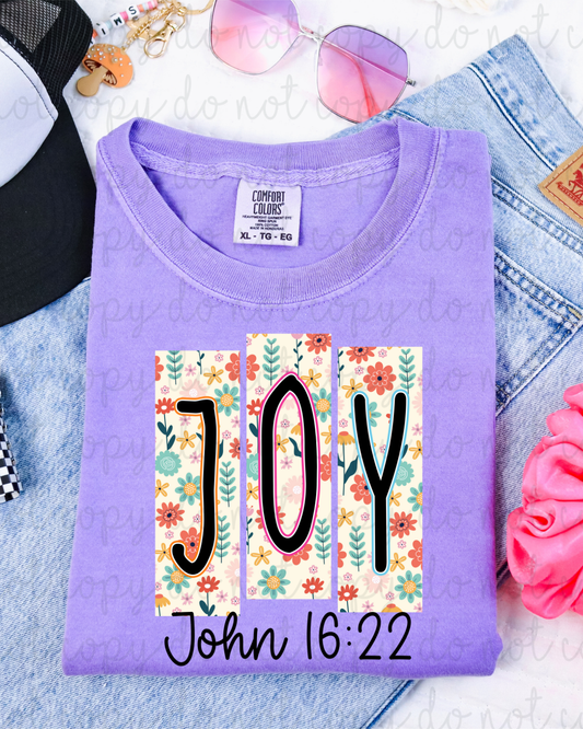Floral Frame Joy DTF Transfer