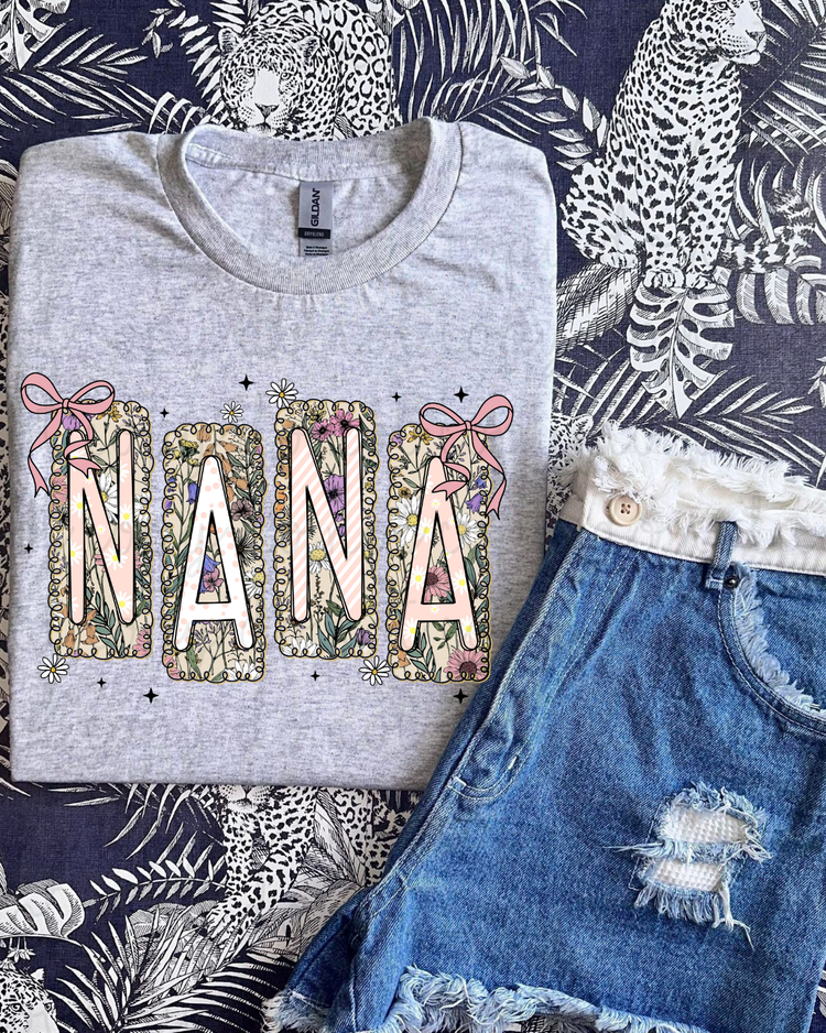 Floral Coquette Patch Nana DTF Transfer