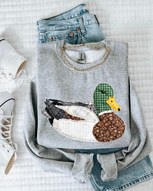 Floral Patchwork Duck DTF Transfer