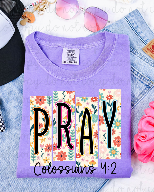 Floral Frame Pray DTF Transfer