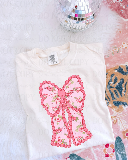 Floral Ruffle Bow DTF Transfer
