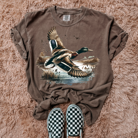 Flying Mallard Trendy Hunting DTF Transfer