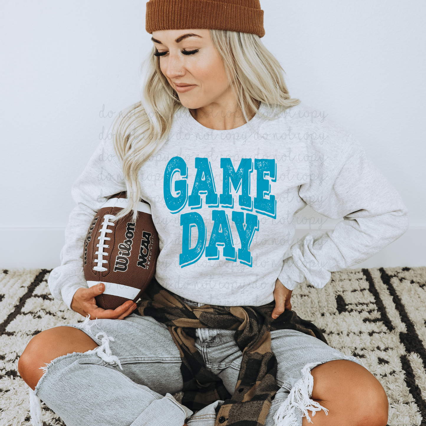 Game Day Aqua DTF Transfer