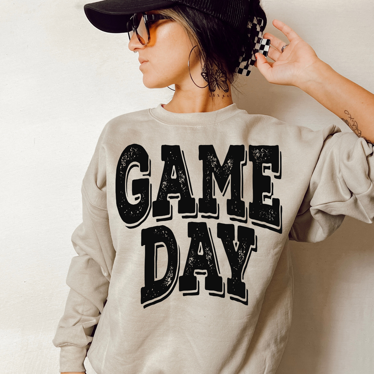 Game Day Distressed Single Color Screen Print Transfer