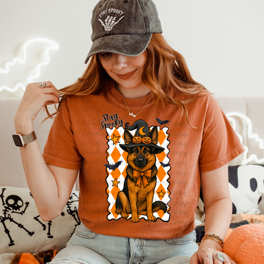 Spooky German Shepherd DTF Transfer