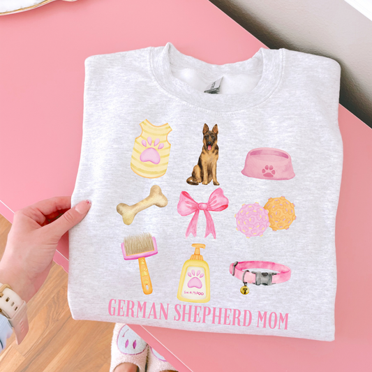 German Shepherd Mom Pink Collage DTF Transfer