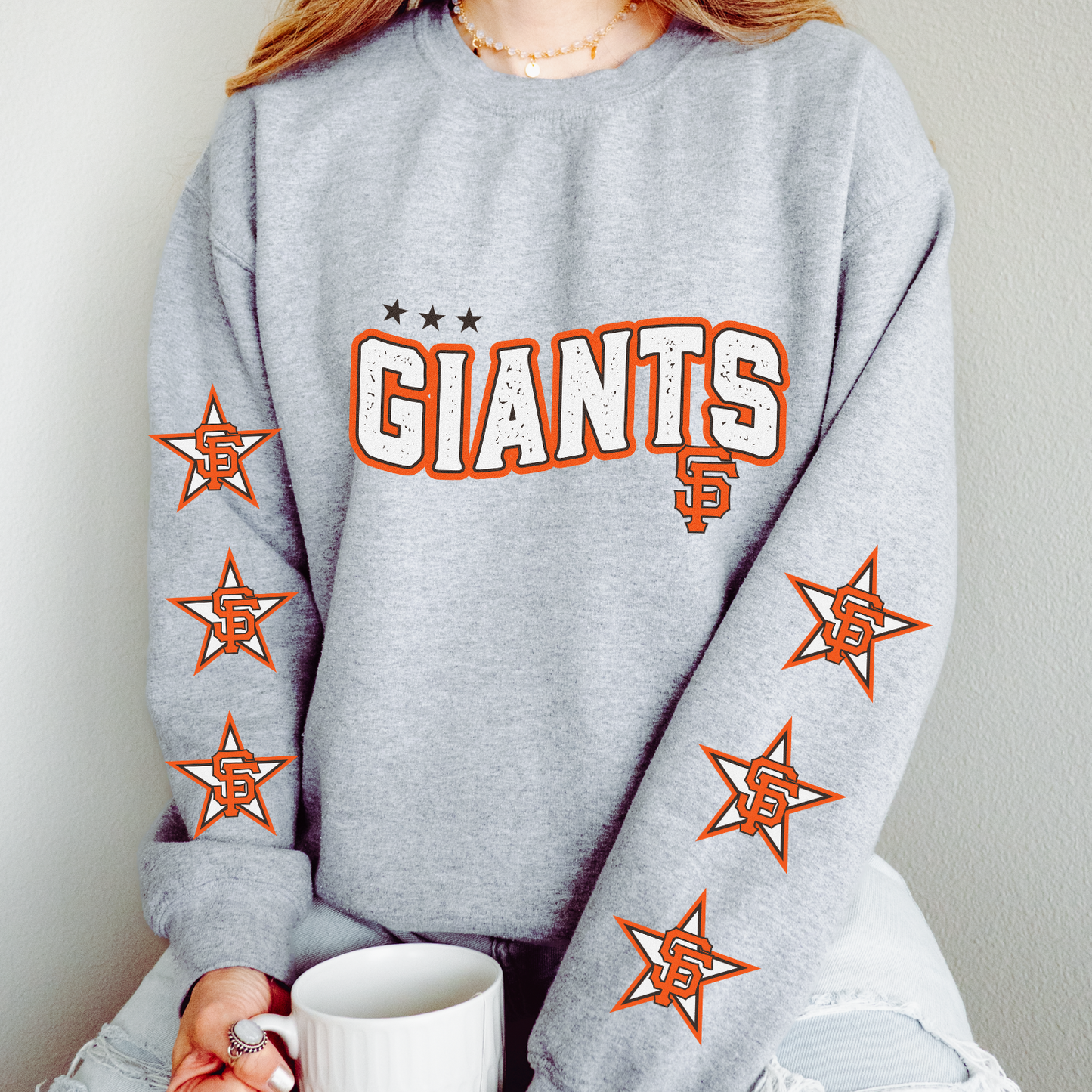 Giants Star DTF Transfer (BOTH SLEEVE + FRONT)