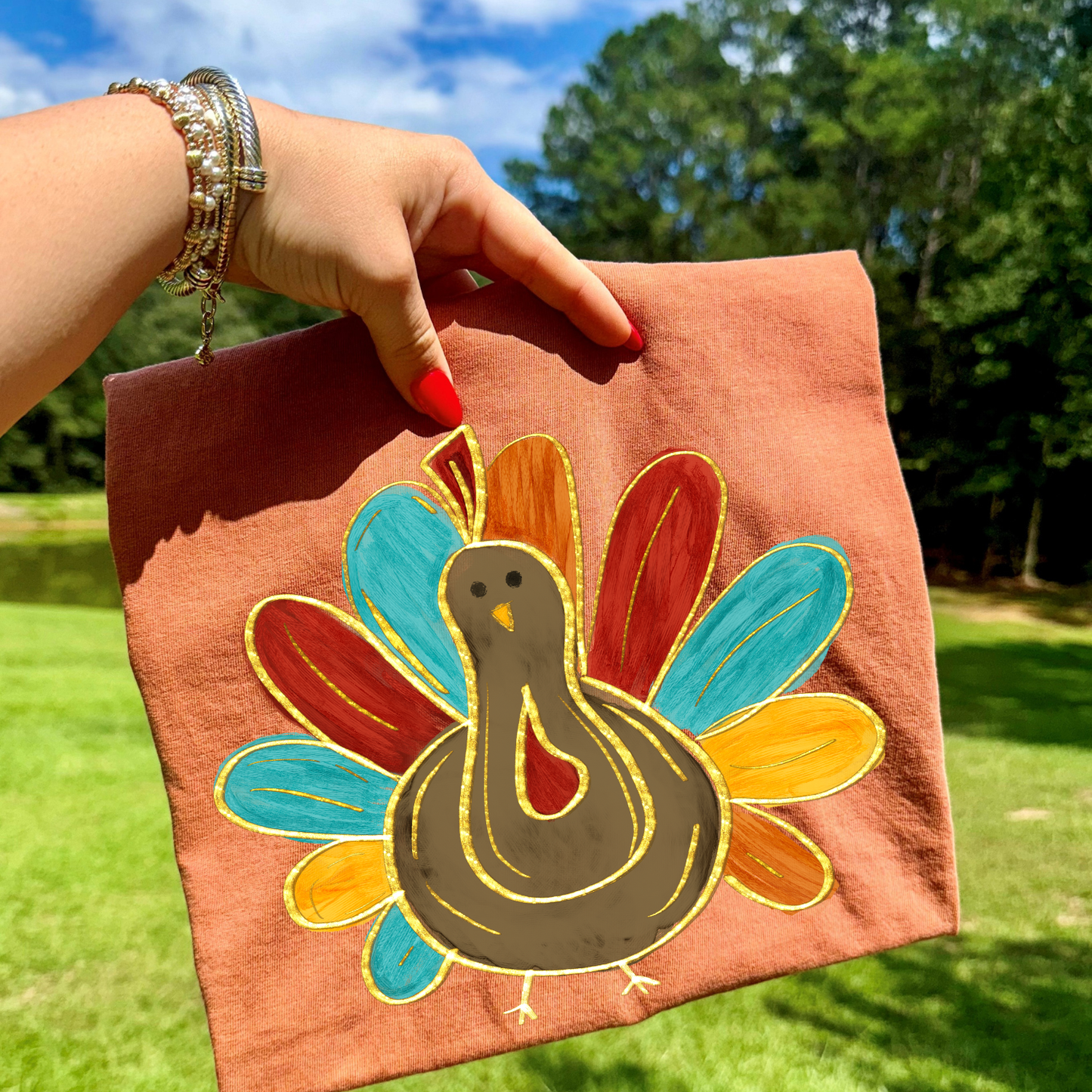 Glitter Turkey DTF Transfer