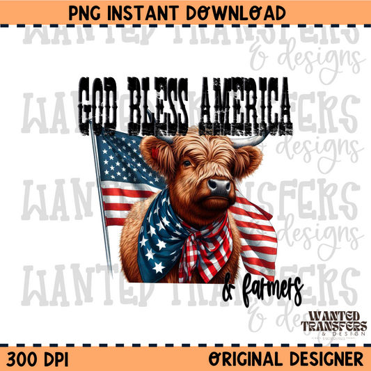 God Bless America & Farmers PNG Digital Download