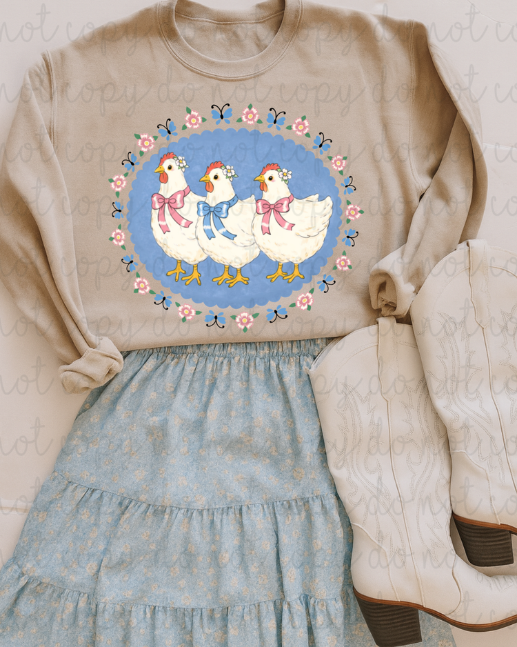 Grandma's Closet Chickens DTF Transfer