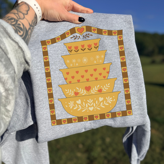 Grandma's Closet Gold Stacked Bowls DTF Transfer