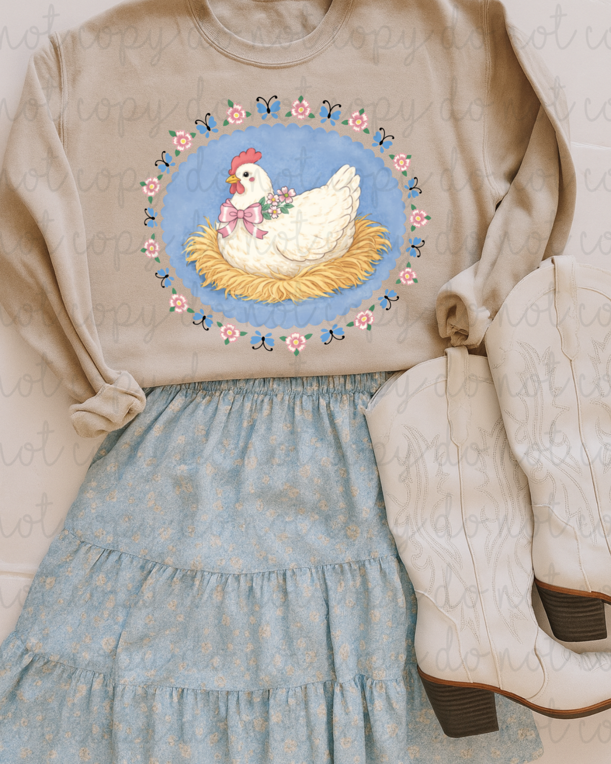 Grandma's Closet Hen On A Nest DTF Transfer