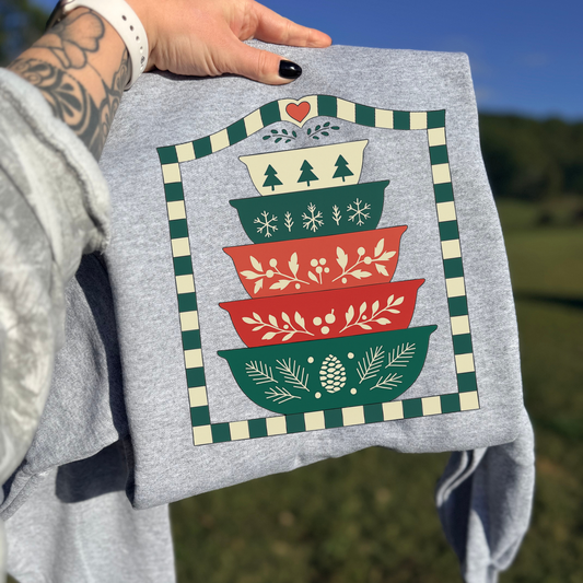 Grandma's Closet Christmas Stacked Bowls DTF Transfer