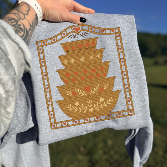 Grandma's Closet Rustic Floral Stacked Bowls DTF Transfer