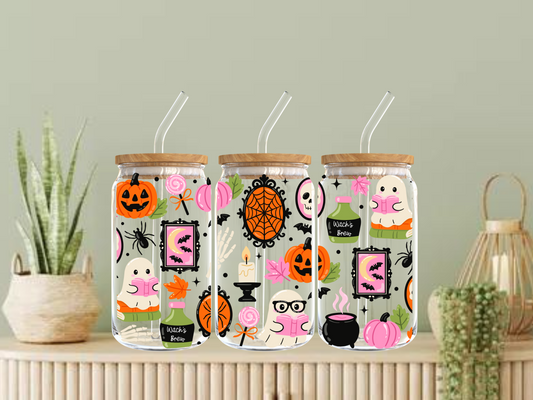 Halloween Collage UV DTF 16oz. Libby Glass DTF Wrap