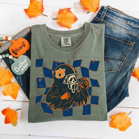 Checkered Halloween Auburn DTF Transfers