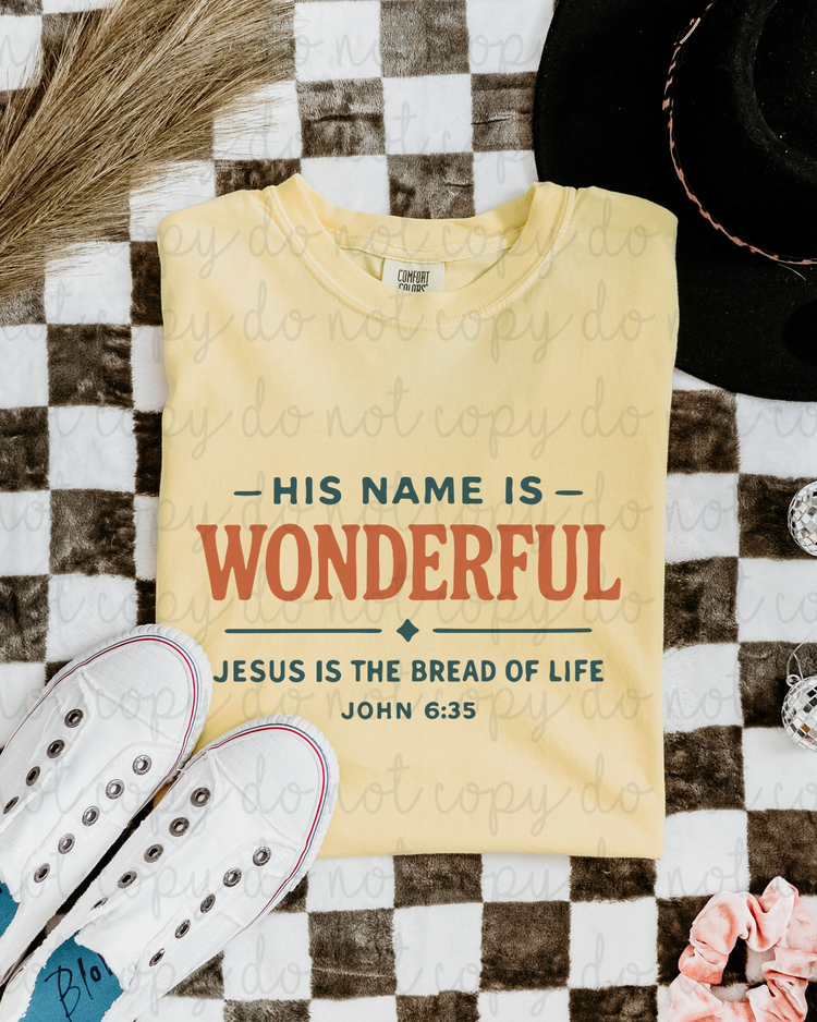 His Name Is Wonderful DTF Transfer