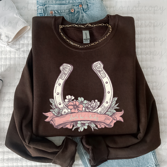 Horseshoe With Flowers DTF Transfer