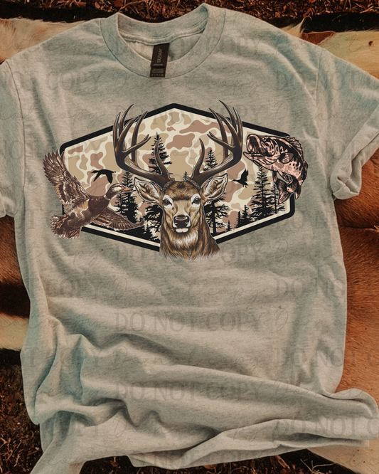 Camo Hunting Wildlife DTF Transfer