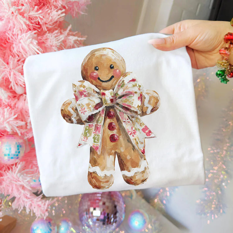 Preppy Gingerbread Man Christmas DTF Transfer