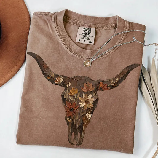 Western Painted Cowskull DTF Transfer