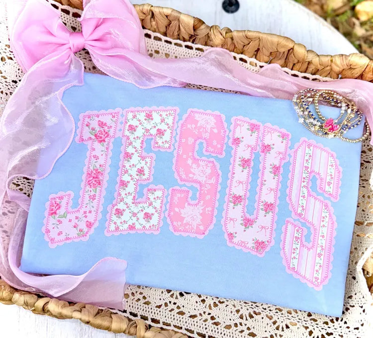 Floral Jesus DTF Transfer