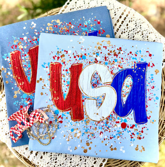 Paint Splatter USA DTF Transfer
