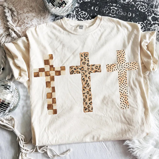 Leopard Cross Faith Trio DTF Transfer