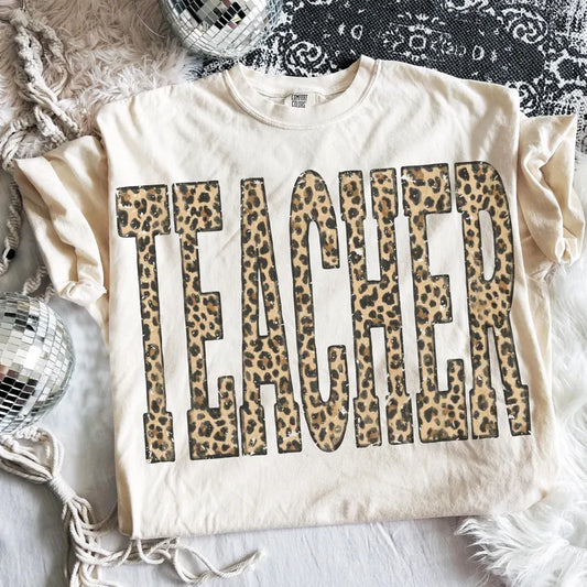 Leopard Varsity Teacher DTF Transfer