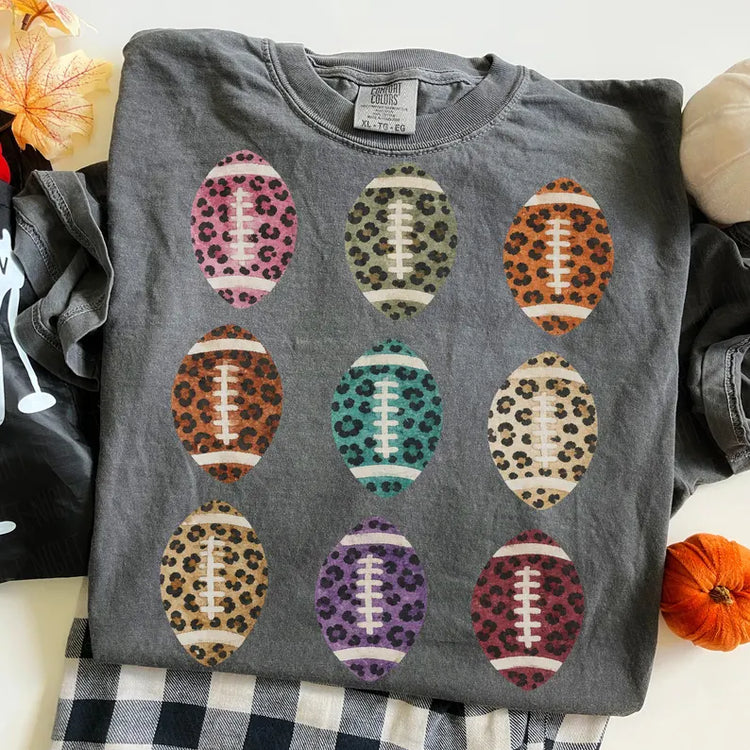 Muted Leopard Footballs DTF Transfer