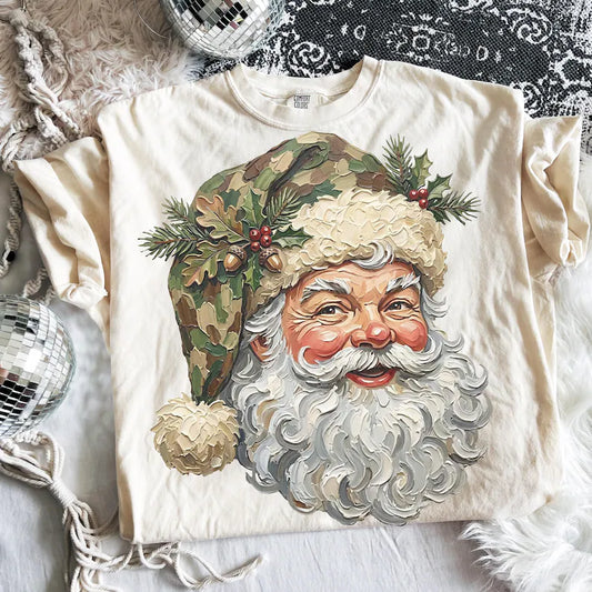 Camo Painted Santa Christmas DTF Transfer