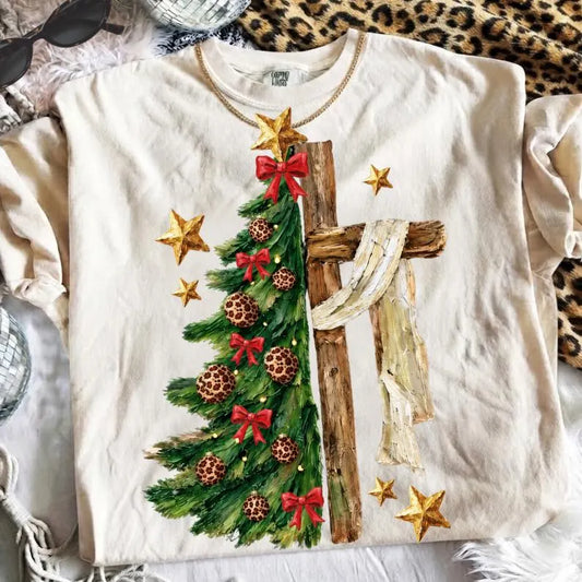 Jesus is the Reason Christmas Tree Faux Painted DTF Transfer