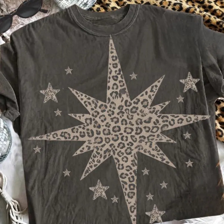 Leopard Christmas Star/North Star DTF Transfer