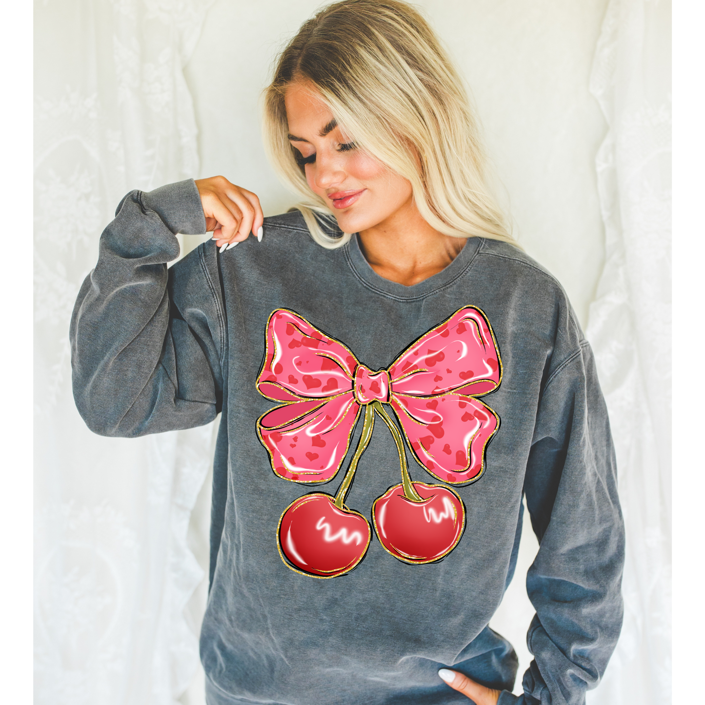 Coquette Cherry Valentine's DTF Transfer