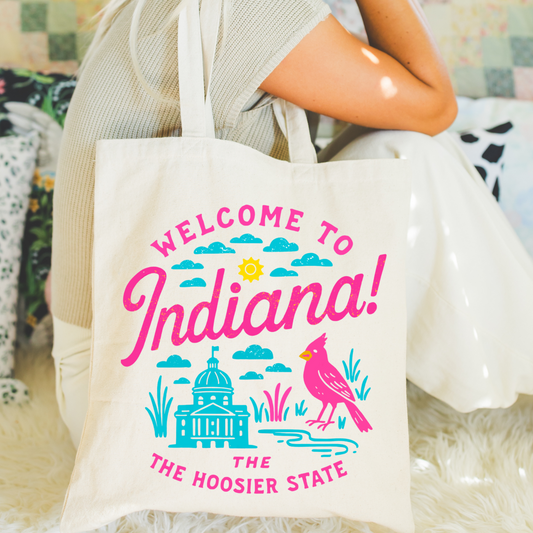 Neon Welcome To Indiana DTF Transfer