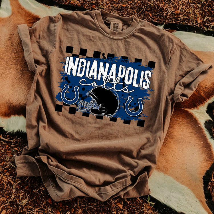 Checkered Indianapolis Colts DTF Transfer