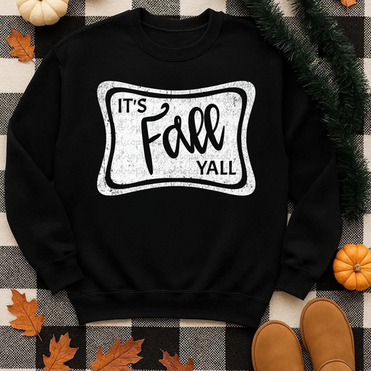 White Distressed It's Fall Yall DTF Transfer