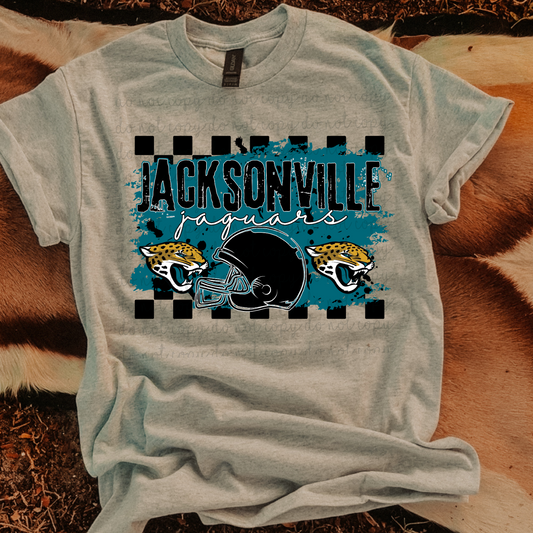 Checkered Jacksonville Jaguars DTF Transfer