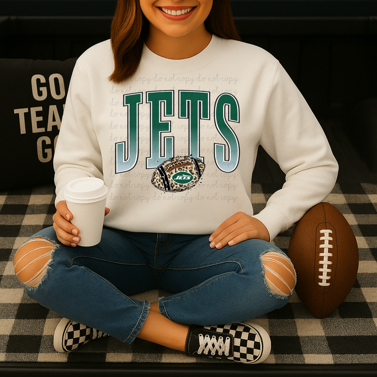 Jets Leopard Print Football DTF Transfers
