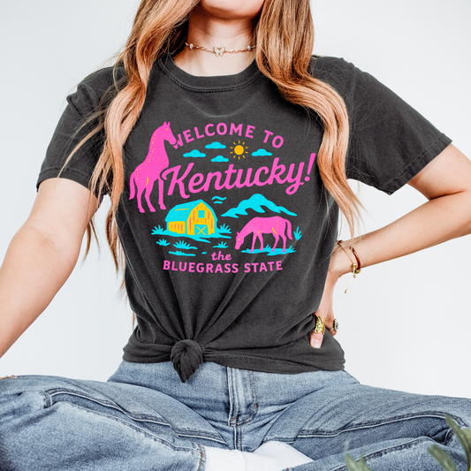Neon Welcome To Kentucky DTF Transfer