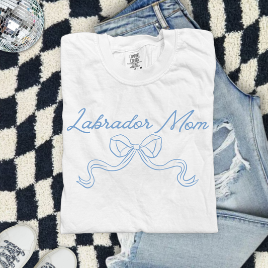 Labrador Mom Blue Coquette DTF Transfer