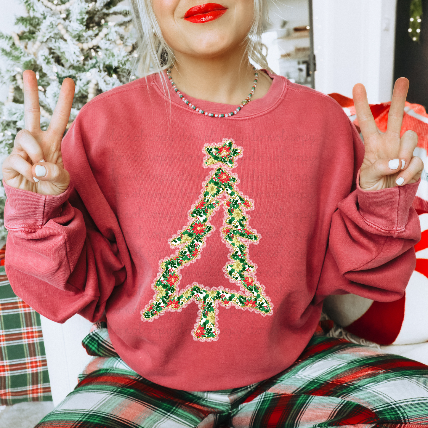 Lace Christmas Tree DTF Transfer