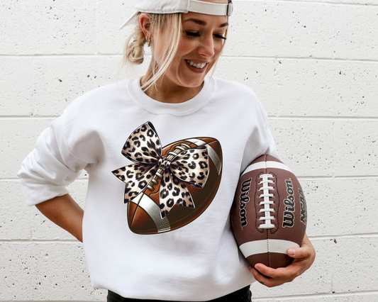 Leopard Football Bow DTF Transfer