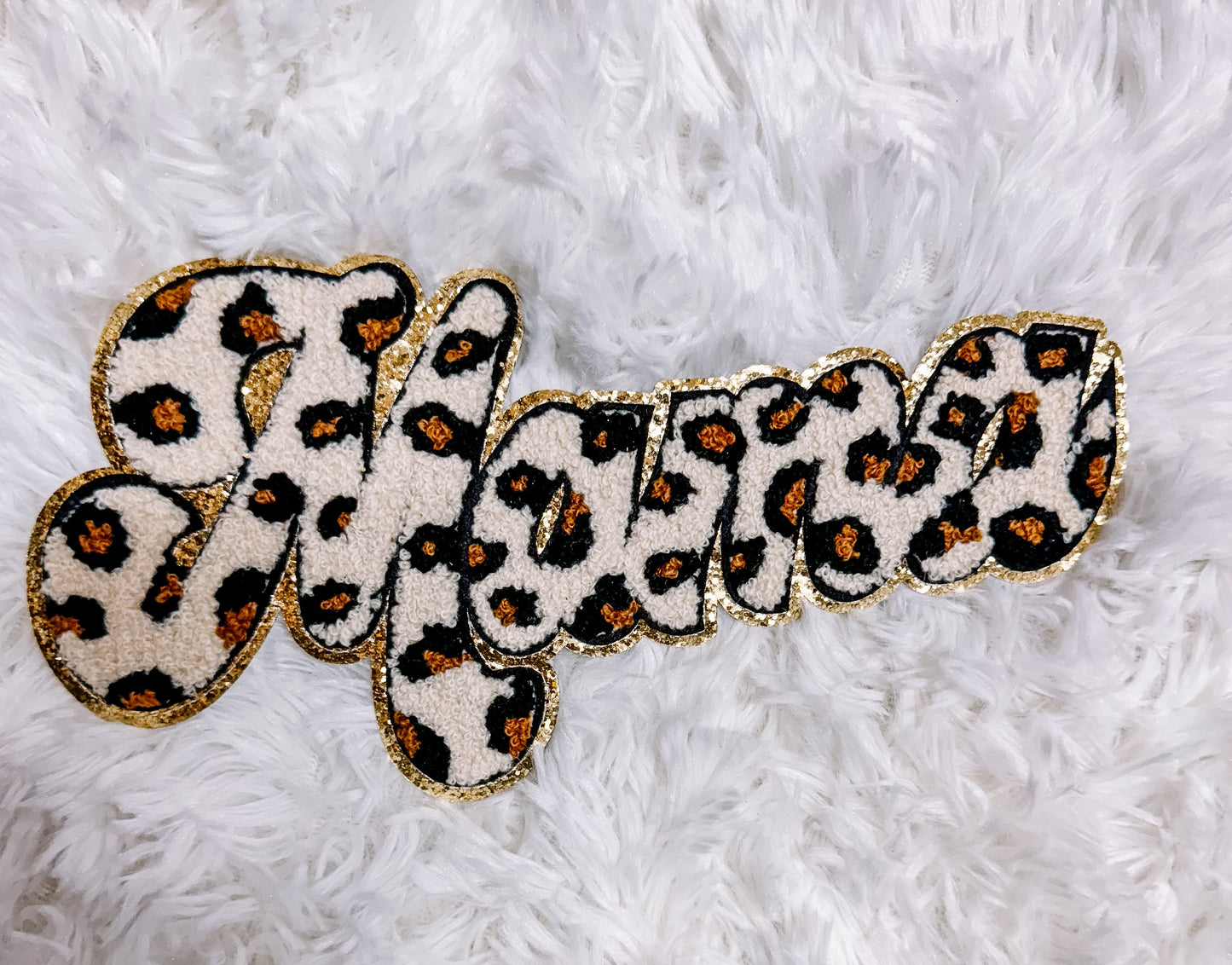 Leopard Mama Chenille Patch