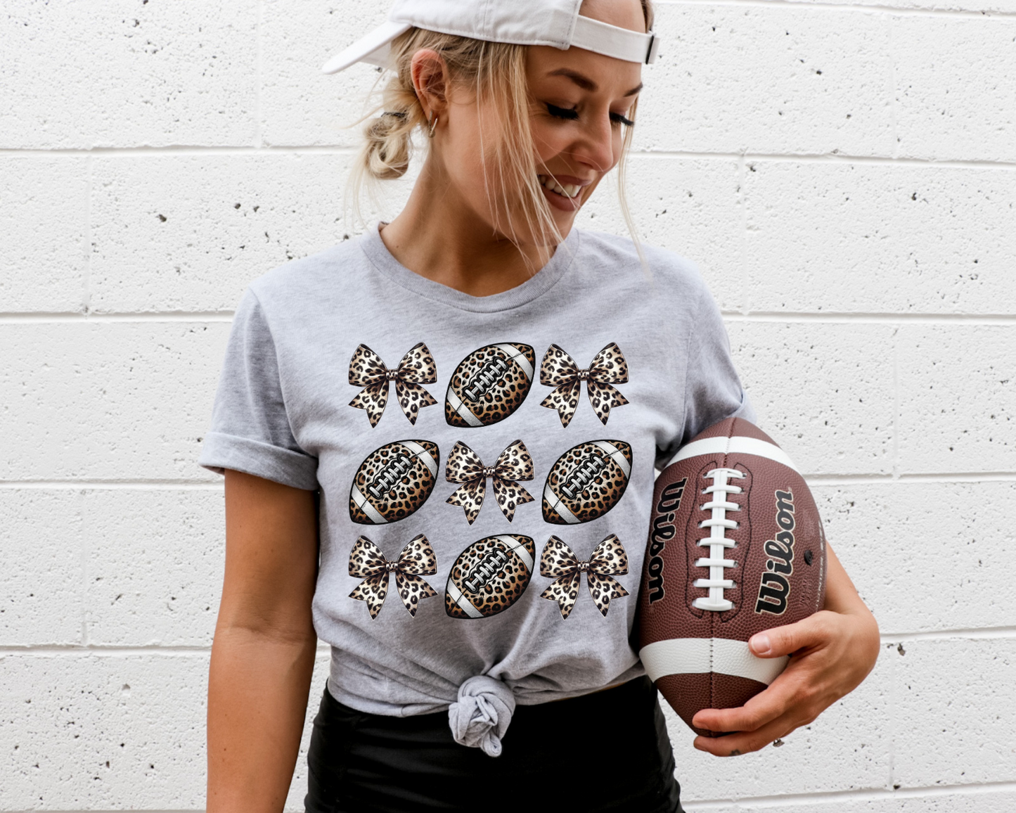 Leopard Football Leopard Bows DTF Transfer