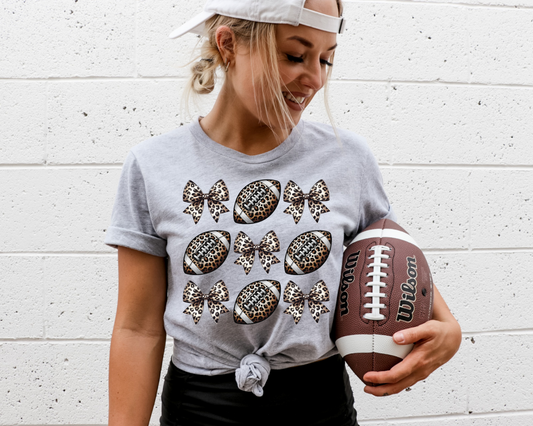 Leopard Football Leopard Bows DTF Transfer