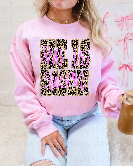 Leopard Print He Is Risen DTF Transfer