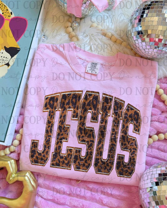 Leopard Print Jesus DTF Transfer