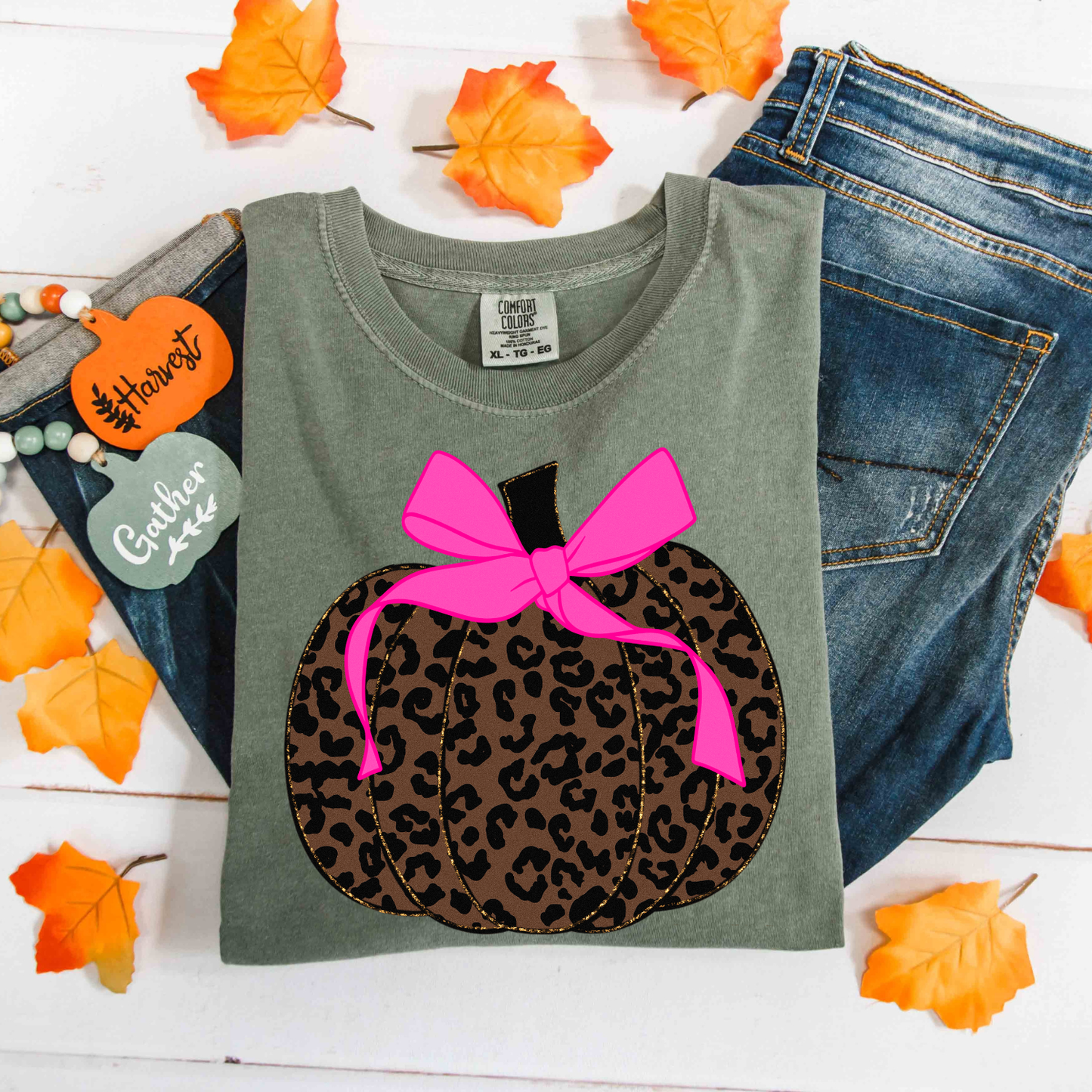 Leopard Print Pumpkin DTF Transfer